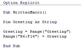 Image of code using a named range