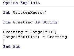 Image of example code using the variable as an intermediate step