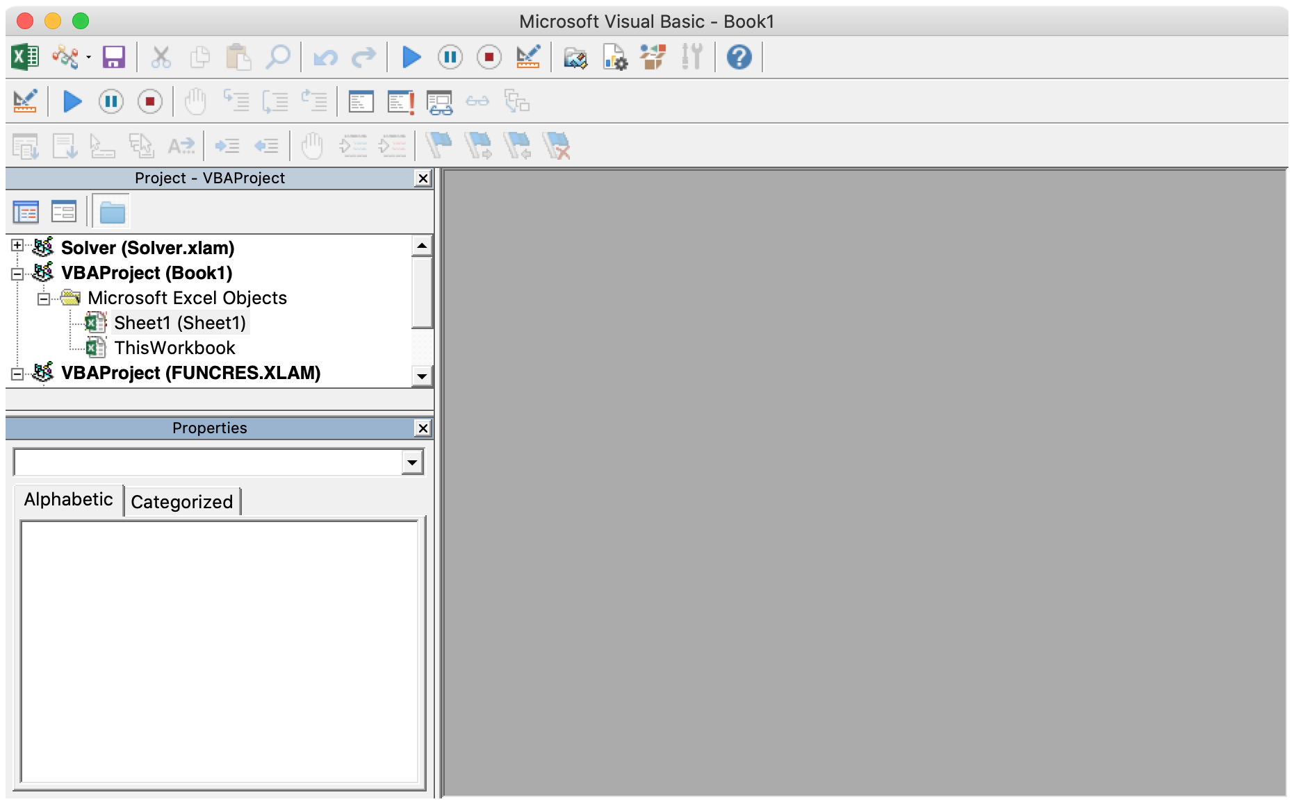 Image of Mac Office 365 VBA Editor window